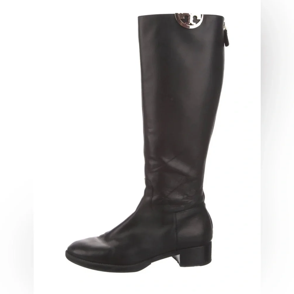 Tory Burch Sidney leather tall riding boots sz 10 dark brown
